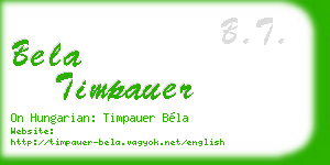 bela timpauer business card